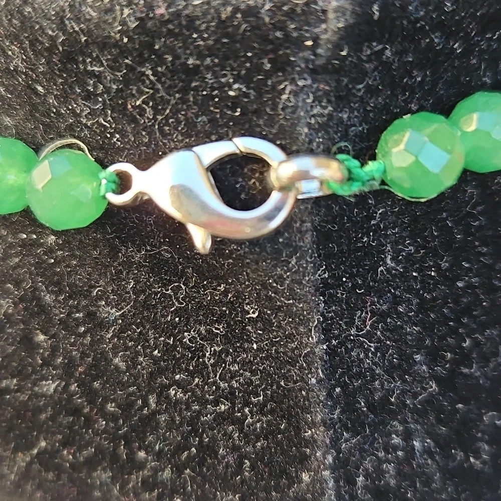 Facted Green Glass Necklace